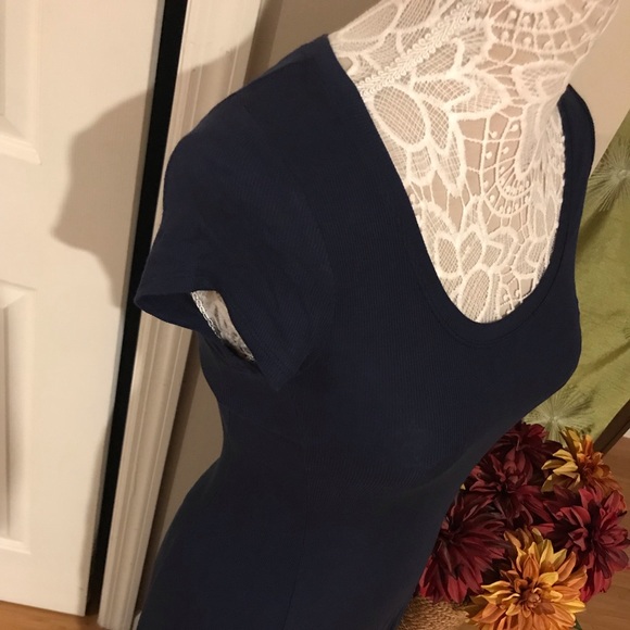 BCBG Max Azria Womens Navy Blue Maxi Dress - Picture 3 of 8